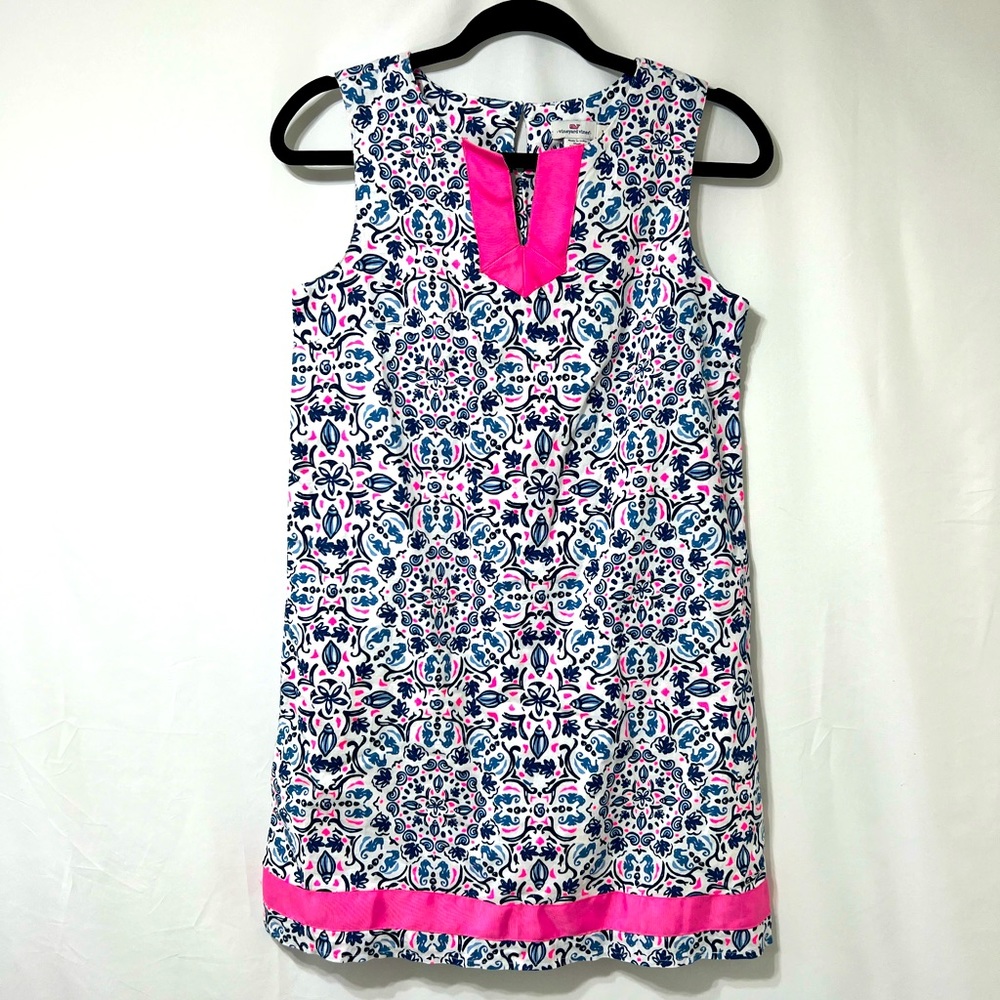 Vineyard Vines pink and blue girls dress size 14 w3261000